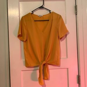 Madewell business to casual top in mustard yellow